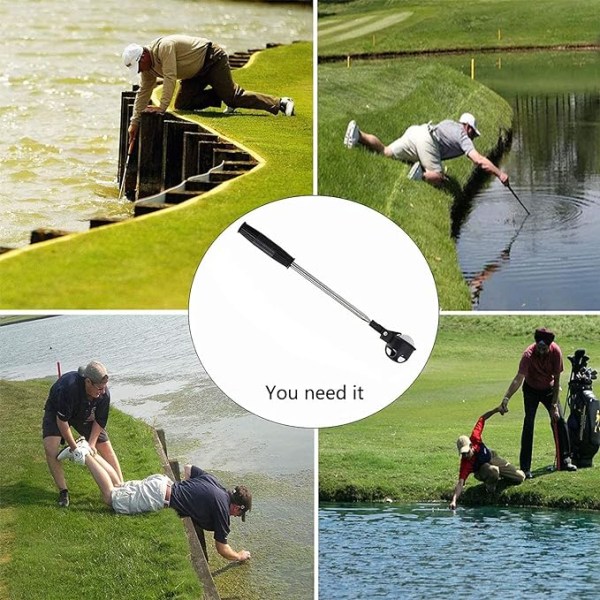 1 golfboldsoptager, bærbar indtrækkelig teleskopisk skovl bold