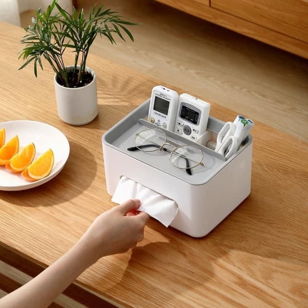 1 stycke (Vit) Pappershållare, Fjärrkontrollshållare,