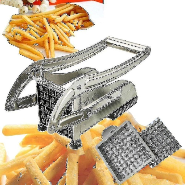 Rostfri pommes frites skärare potatis grönsaksskärare hackare tärningsskärare 2 blad
