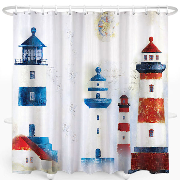 Lighthouse duschdraperi vattentätt polyestertyg