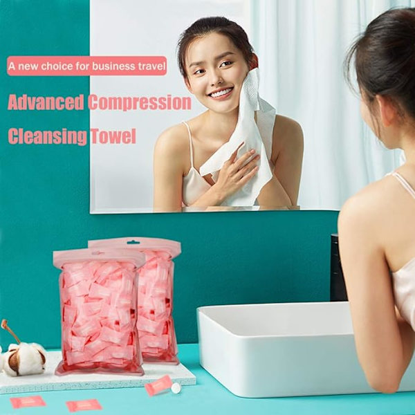 100 st Magic Kompresshanddukar, Engångs Magic Handduk Nonwoven