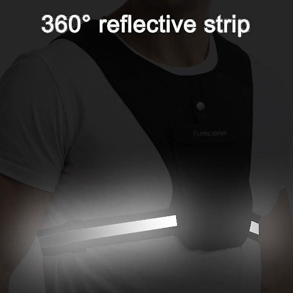 Løpevest for menn og kvinner, tettsittende sportsbrystpose, refleks, justerbar bystetelefonpose