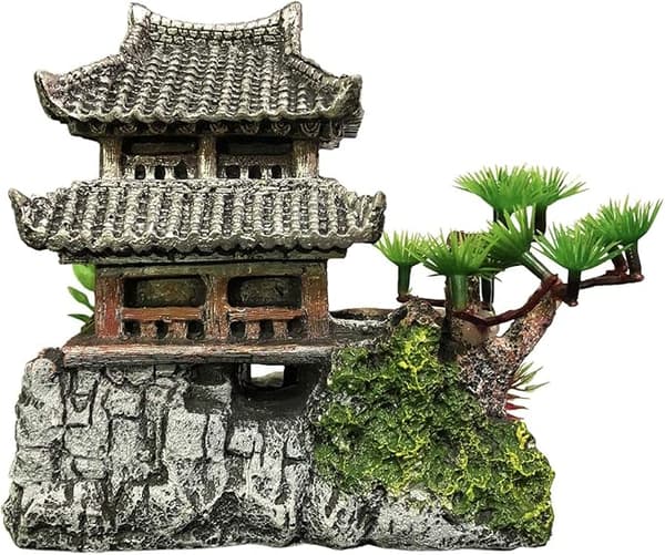 Klassisk Harpiksdekorasjon Slott akvarium - realistiske detaljer -