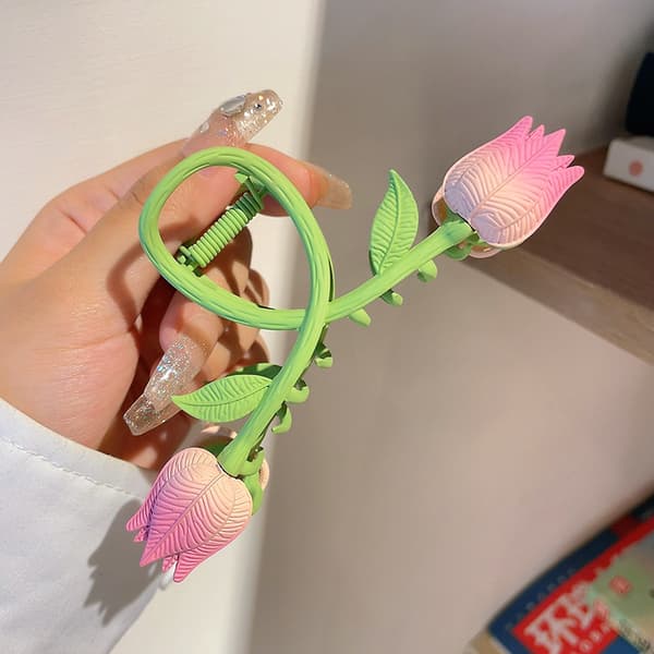 En Tulip Daisy Hårklips Kløer Blomst Hårnål til Kvinder Haj
