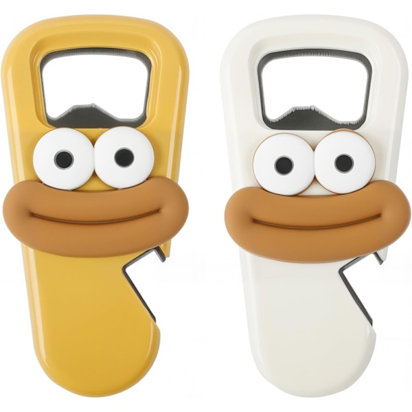 3-i-1 Magnetisk Ölflasköppnare, Kraftig Flasköppnare med Magnet (2-pack)