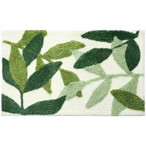 Leaves Blød Mikrofiber Solid Vandabsorberende Grøn Bademåtte