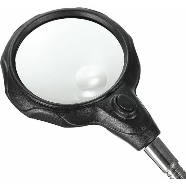 LED-forstørrelsesglas med arm til stativ, sort