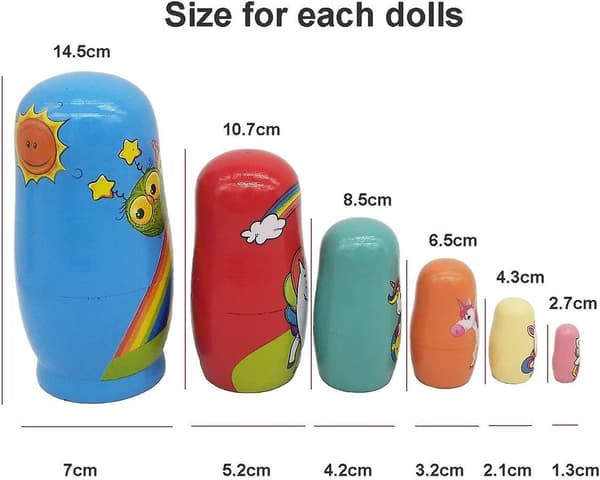Nesting Dolls Matryoshka Dyre Stablede Dukker Træ Figur Un