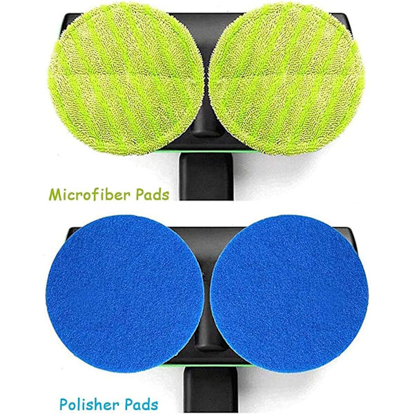 Elektroniske Trådløse Mop-Skrubbepuder, 8 Mikrofiber