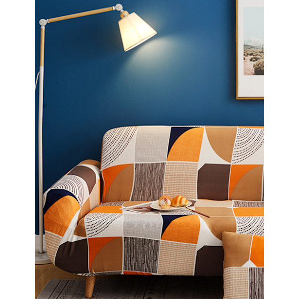 2-seters sofatrekk 140-180cm Moderne armlene sofatrekk Universelt elastisk sofatrekk Sofabeskyttelsestrekk oransje