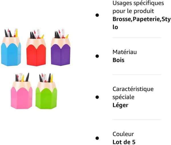 Sæt med 5 Assorterede Farvede Pennevaser Blyantspot Makeupbørste