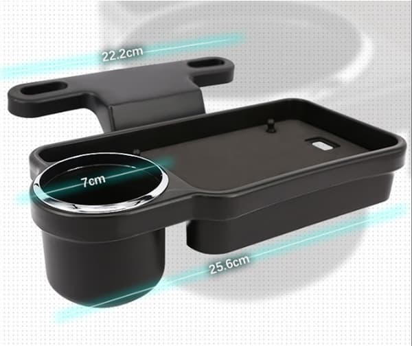 Bilstativ for drikkevarer med sammenleggbar design, baksetebeholder