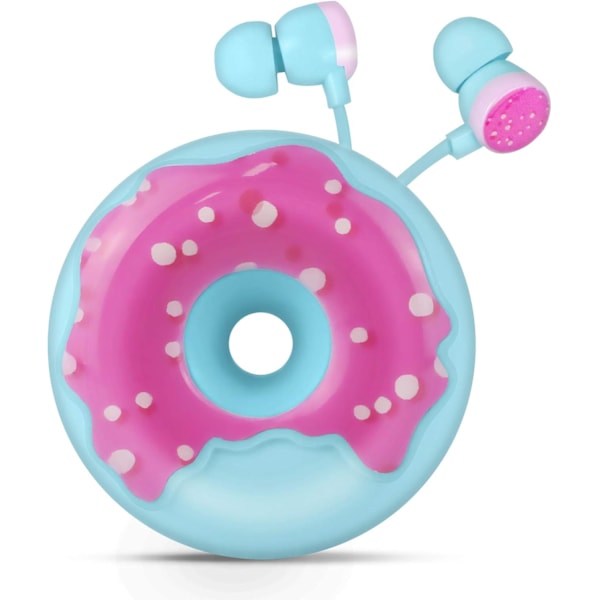 Donut Øretelefoner til Børn, Søde Øretelefoner & In-Ear Hovedtelefoner Ledningsforbundet Gave til Piger og Drenge i Skolen med Mikrofon og Lav