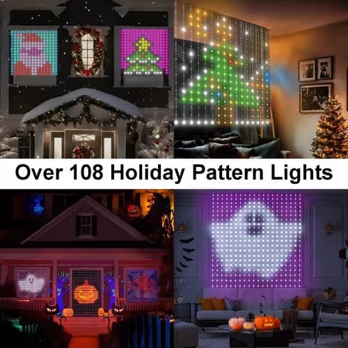 3x3m Gardin LED Lys Musik Synkronisering Dynamisk DIY