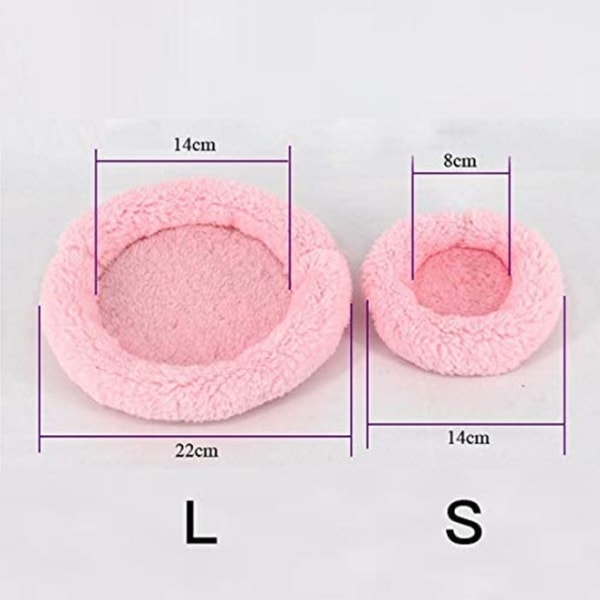 2 st (L, Rosa) Mjuk, Mysig Rund Fleece Varm Hamsterbädd Sov