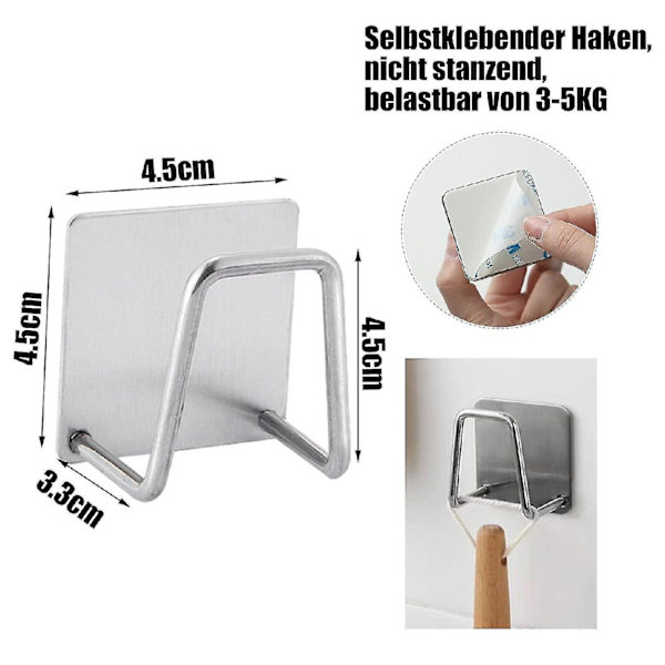 Set med 2 självhäftande svampställ för kök, ingen borrning