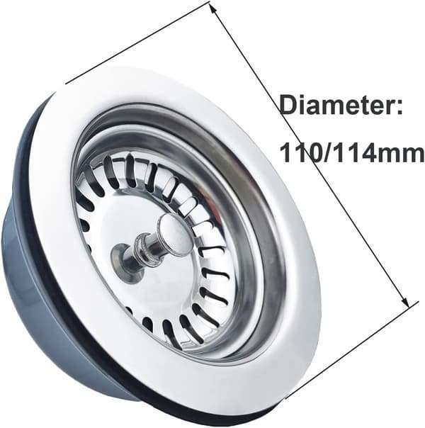 Vaskeafløb uden overløb, rustfrit stålkurv ø 110 mm 1½\"