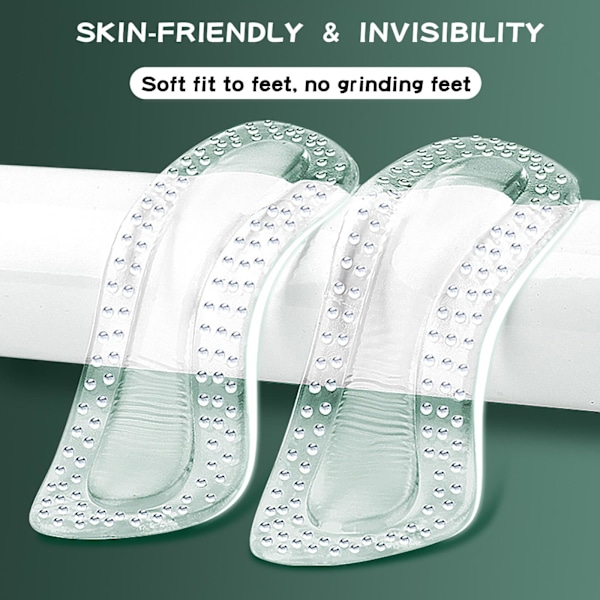 6 par silikon klare hælgreps, damer hælputer