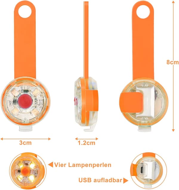 Sikkerheds LED Blinkende Lys til Hunde, Katte - USB Genopladelig LED D