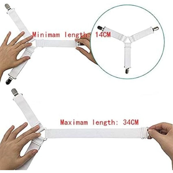 (Hvit, 4 klips) 4 klips seng kileholder seng ark fester