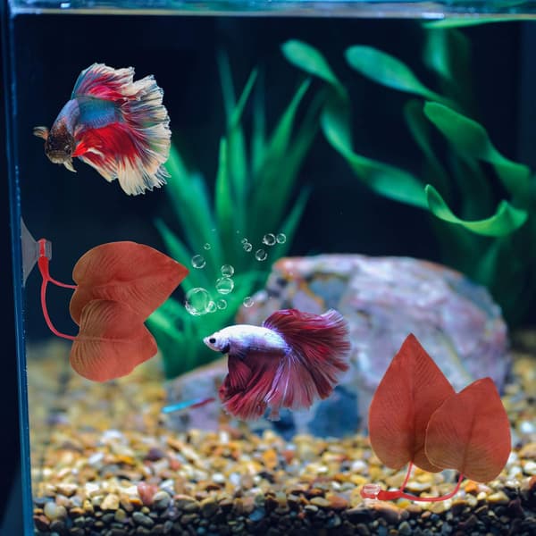 4 st Akvarium Dekoration Växter med Sugkopp Betta Blad