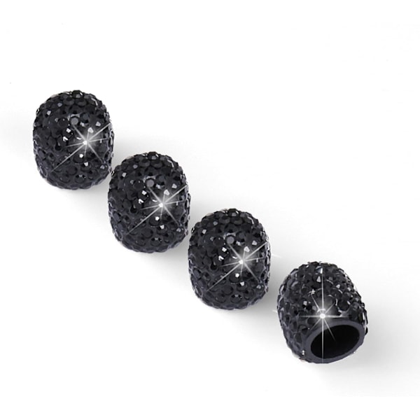 4-pack Handgjorda Kristall Rhinestone Däckventillock, Hjulventil, Attraktva Dammsäkra Bling Tillbehör, U