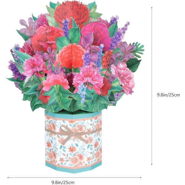 1 kpl Paper Flower Bouquet 3D Paper Flowers Tervehdyskortti
