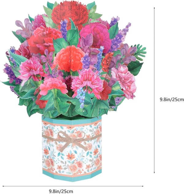 1 stk. Papirblomstbuket 3D Papirblomster Hilsenskort