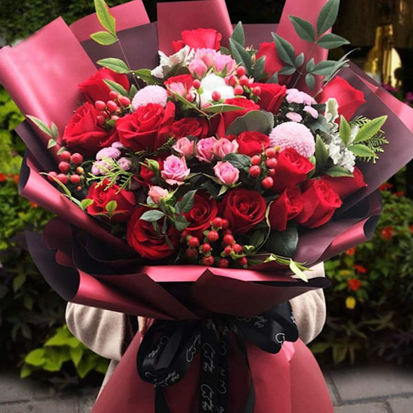 20 stycken vattentäta tvåfärgade blomsterbukett presentpapper