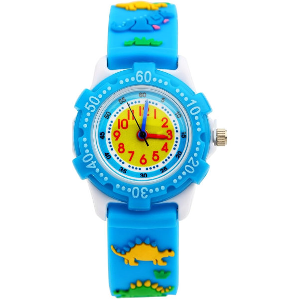 Kids Watch (Blue Steel Case Little Dinosaur), 3D Cute Cartoon