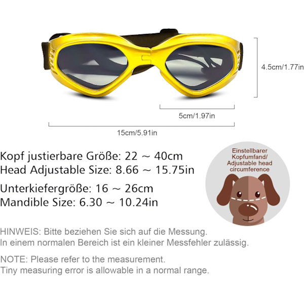 Hundens Solglasögon Justerbart Solglasögonband UV-skydd