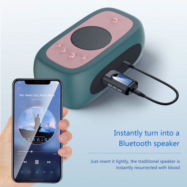 Bluetooth -adapter 5.0-sändare, med LCD-skärm, mottagare,
