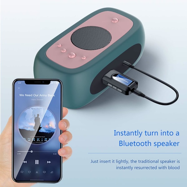 Bluetooth-adapter 5.0 sender, med LCD-skjerm, mottaker,