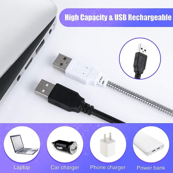 2 stk USB LED Leselys Stick Fleksibel USB Boklys
