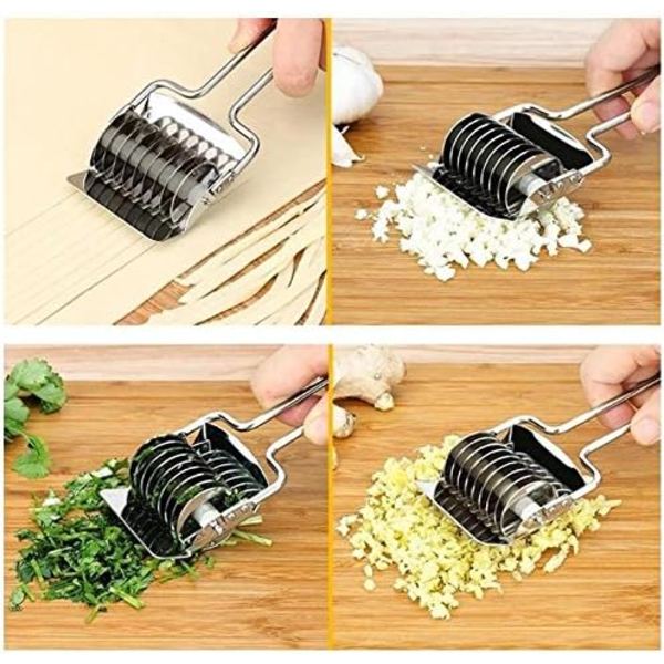21x7x3.1cm Høj kvalitet rustfrit stål nuddelgitterrulle dejskærer pasta spaghetti maker til køkken madlavning
