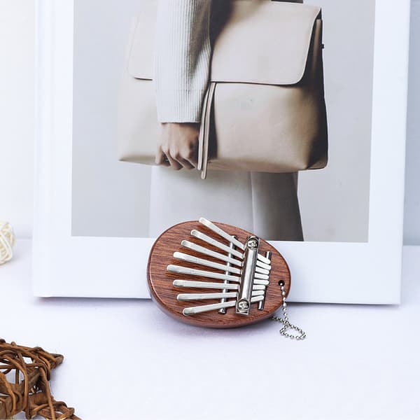 Mini Kalimba, 8-tangenters Kalimba, Solid Tre Piano, for