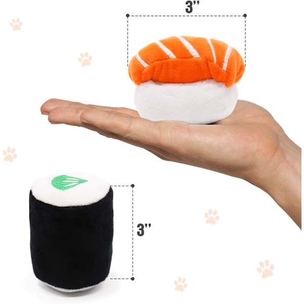 6-pack sushi katt leksaker med kattmynta sushi rulle kudde kattunge tugga bit leveranser uttråkning lindring fluffig kattunge tänder rengöring tugga kattälskare interaktiva plysch