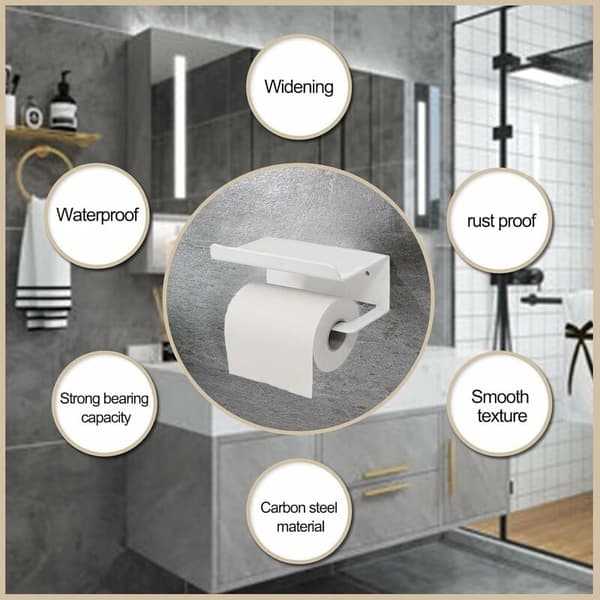 Toiletpapirholder, håndklædeholder i rustfrit stål til mobiltelefon
