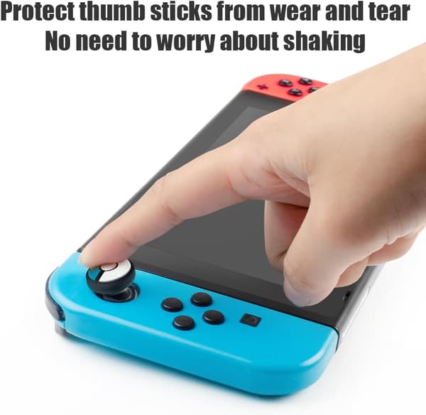 Switch Joycon Tommelgreb Hætter, Blød Silikon Joystick Dæk Kompatibel med Nintendo Switch/OLED/Switch Lite, Analo