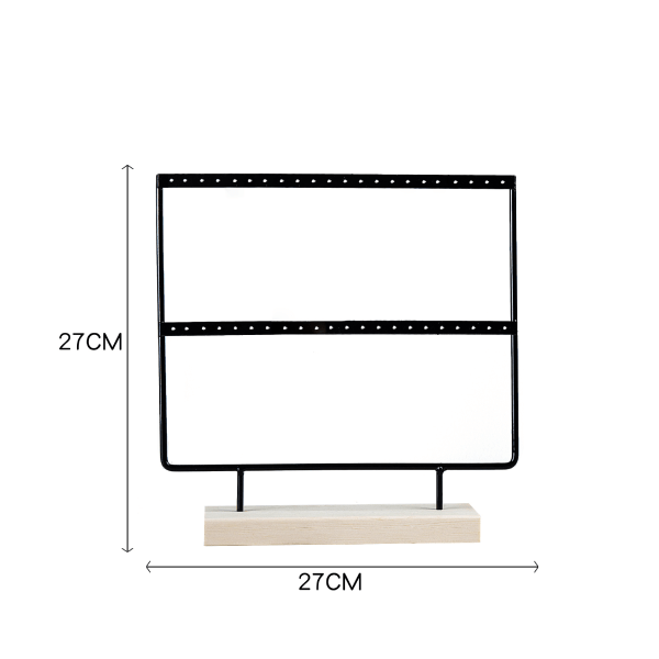 Smyckesorganisatör, (Svart, 3-våningar) Trä och Metall Örhänge