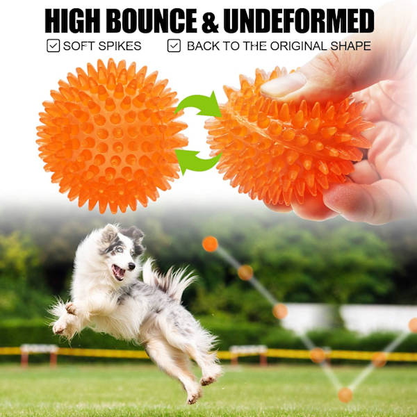 3 Pak Hundefodbolde Kvækkende Legetøj til Små Hunde Hvalpe Legetøj Tyggelegetøj