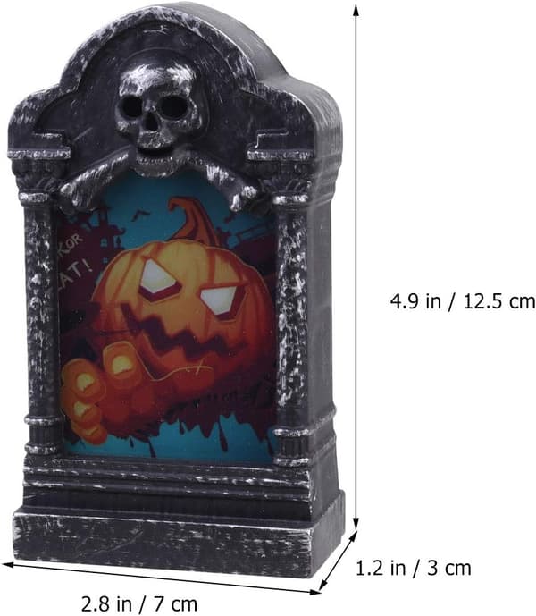 2 stk. Halloween Lys LED Gyserlampe Skelet Gravsted