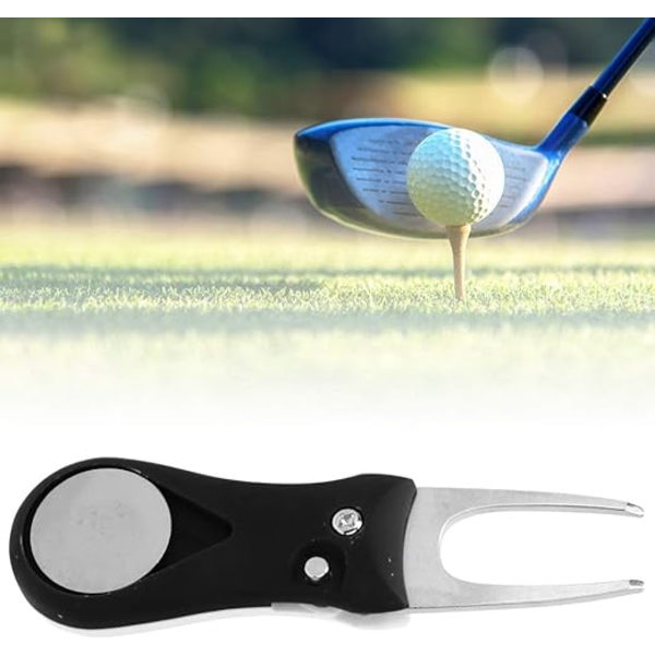 Sort golfgaffel, golf reparationsværktøj, golfforårsudgravningsreparation