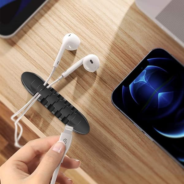 3 sorte kabelholderklips, silikone kabelklips, kabel