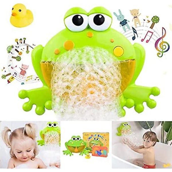 Baby Bath Bubble Toys Set,Gifts for Children's Day Tub Big Frog Automatic Bubble Maker Blower Toys with 12 Music Baby Fun Shower Toys, for Boys, Girls