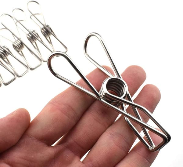 Klesklyper Chip Clips Helt i Metall Rustfritt Stål Ingen Rustflekker