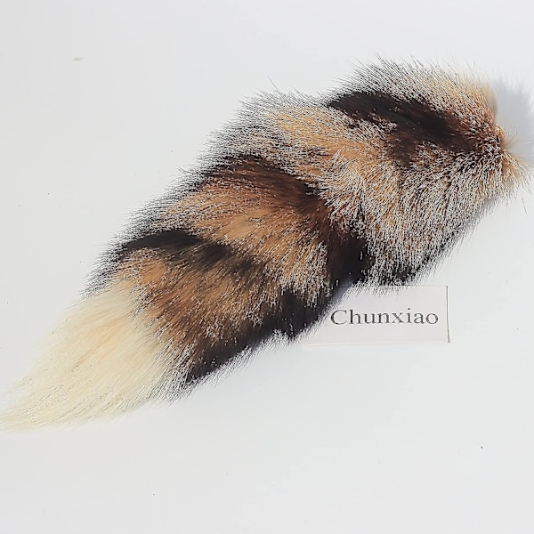 Superstor och fluffig solräv svans päls cosplay leksak handväska accessoarer nyckelring