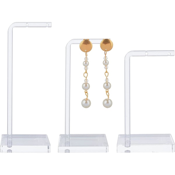 3 stk sæt Akryl smykker display stand smykke rekvisitter øreringe