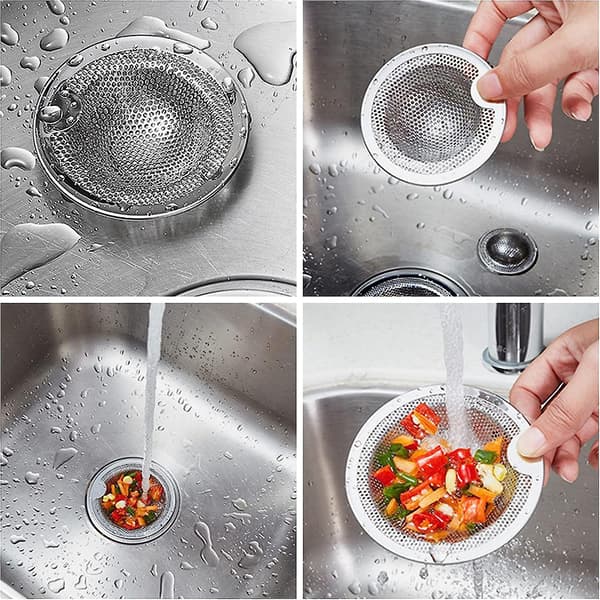 Rustfritt stål vask siler - sett med to deler (10 CM)