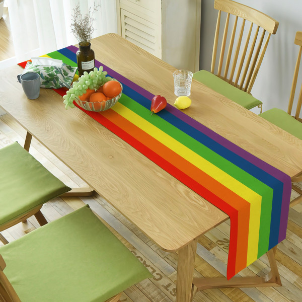 3 stykker forskjellige størrelse bord flagg regnbue striper hjem